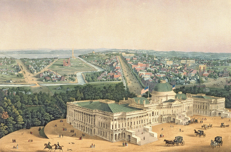 View of Washington DC Painting by Edward Sachse