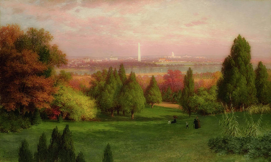 Vintage Painting - View Of Washington From Arlington by Mountain Dreams
