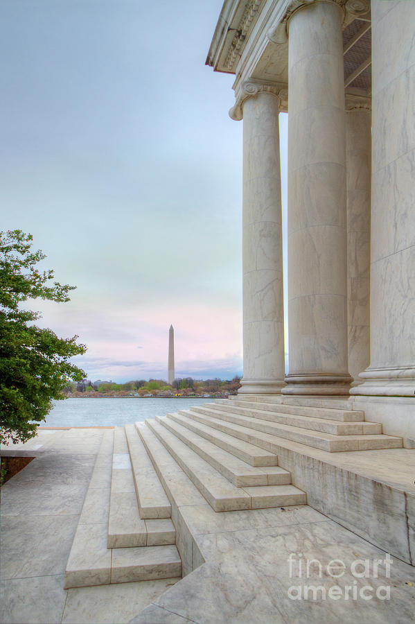 A View of Washington Monument from Jefferson Memorial I Photograph by Karen Jorstad