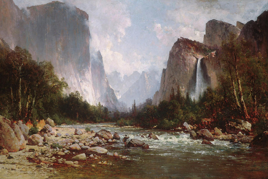 View Of Yosemite Valley                                   Painting by Mountain Dreams