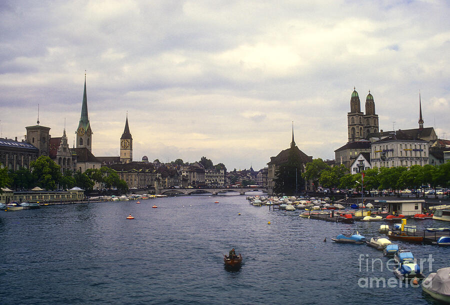 Architecture Photograph - View of Zurich Churches by Bob Phillips