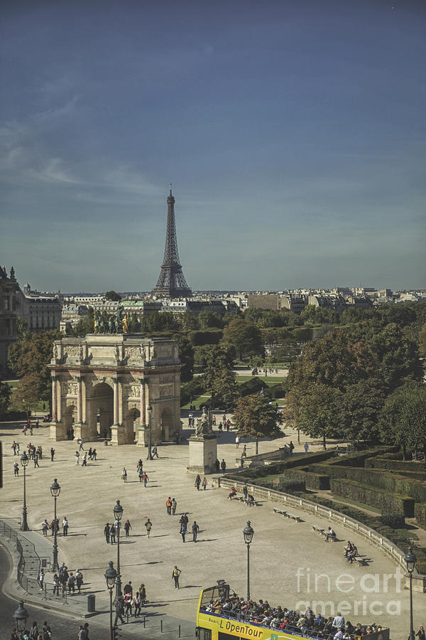 View on Eiffel tower and Arc de Triomphe du Carrousel Photograph by Patricia Hofmeester