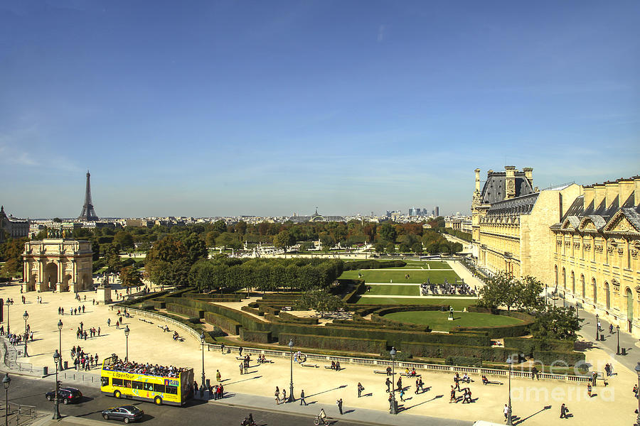 View on Eiffel tower and Louvre Photograph by Patricia Hofmeester