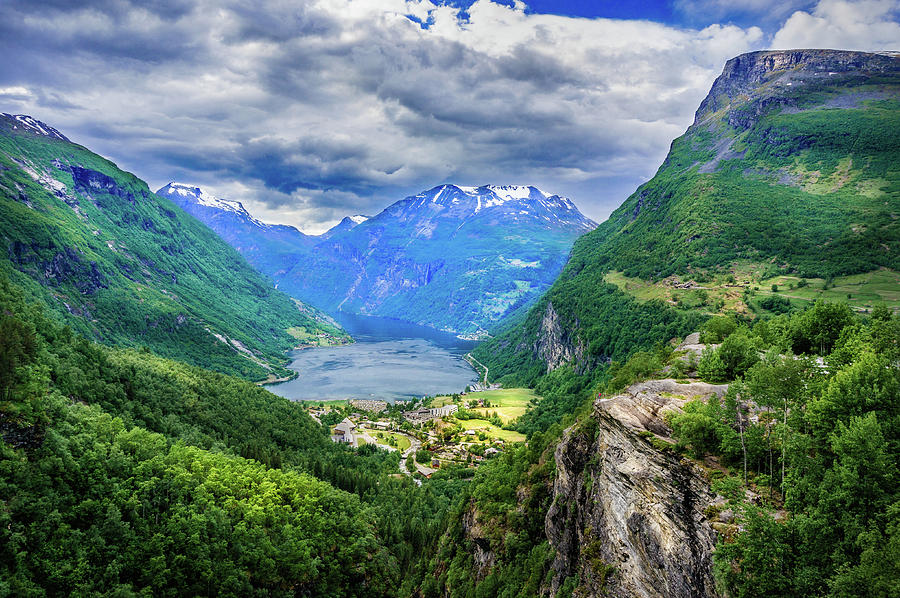 View on Geiranger from Flydalsjuvet Photograph by Dmytro Korol