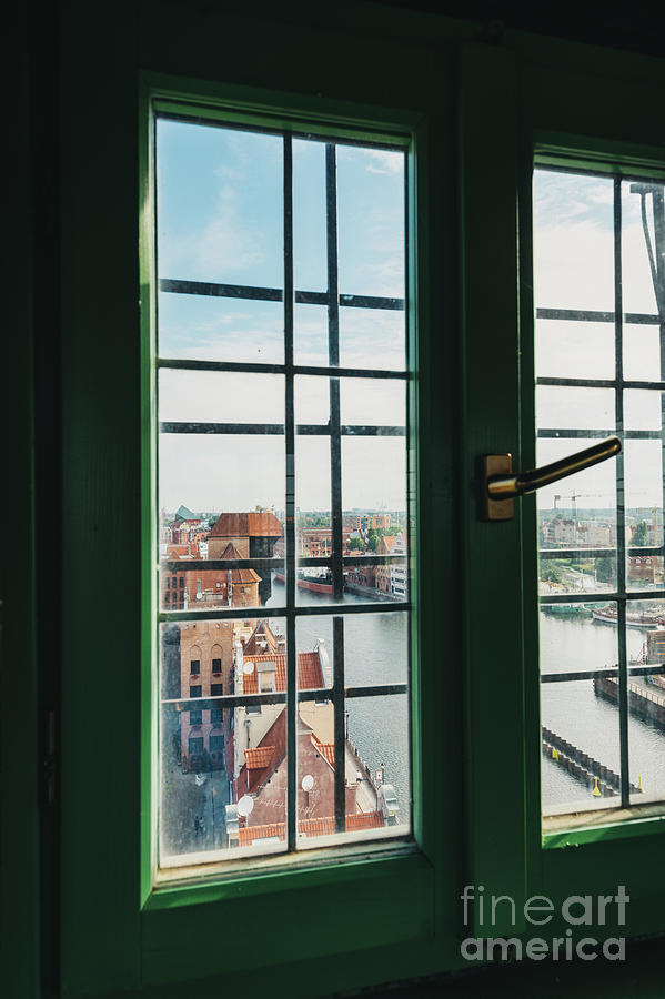 View on Old Town building in Gdansk through the window Photograph by Michal Bednarek