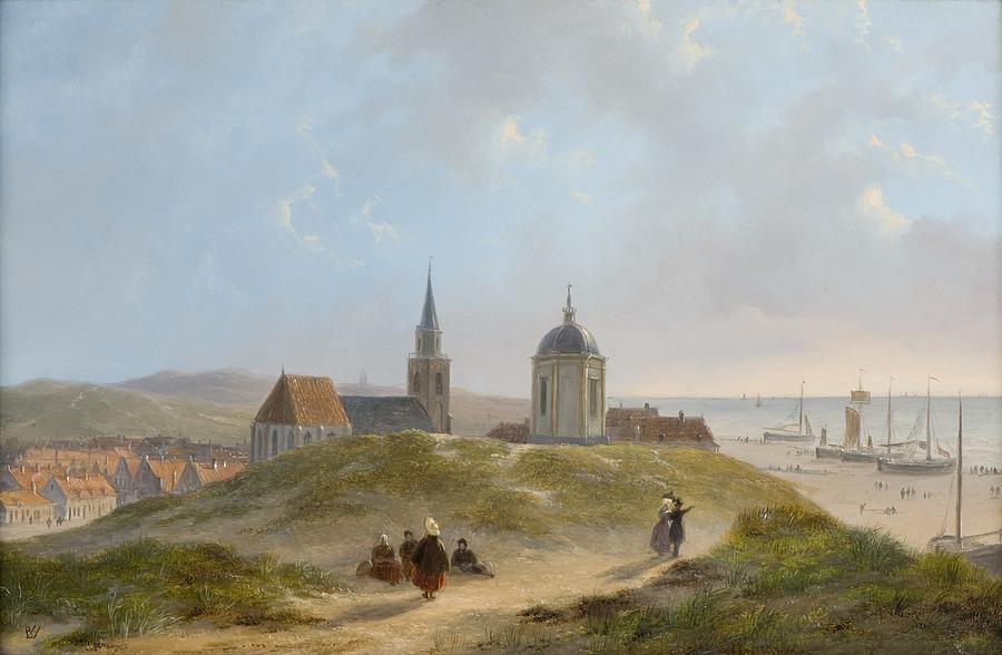 View on Scheveningen by Bartholomeus van Hove. Painting by Celestial Images