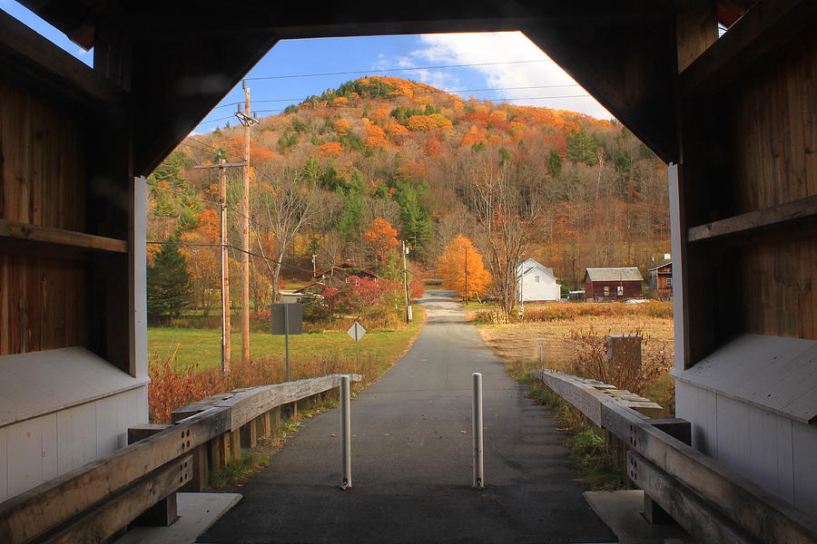 Fall Photograph - View out of Arthur Smith Bridge in Autumn by John Burk