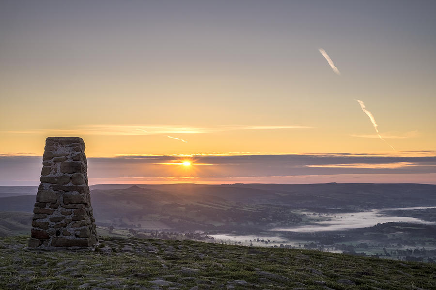 View over the Hope Valley from Mam Tor at dawn Photograph by Neil Alexander Photography