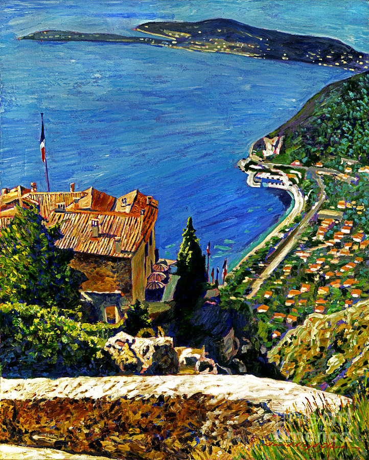View over the Riviera Painting by David Lloyd Glover