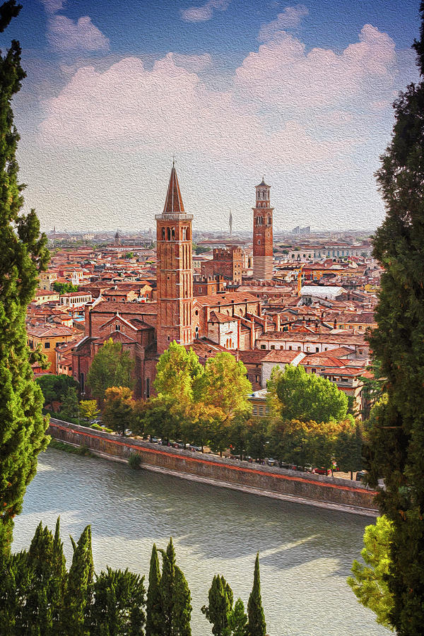 Architecture Photograph - View Over Verona From St Peters Hill  by Carol Japp