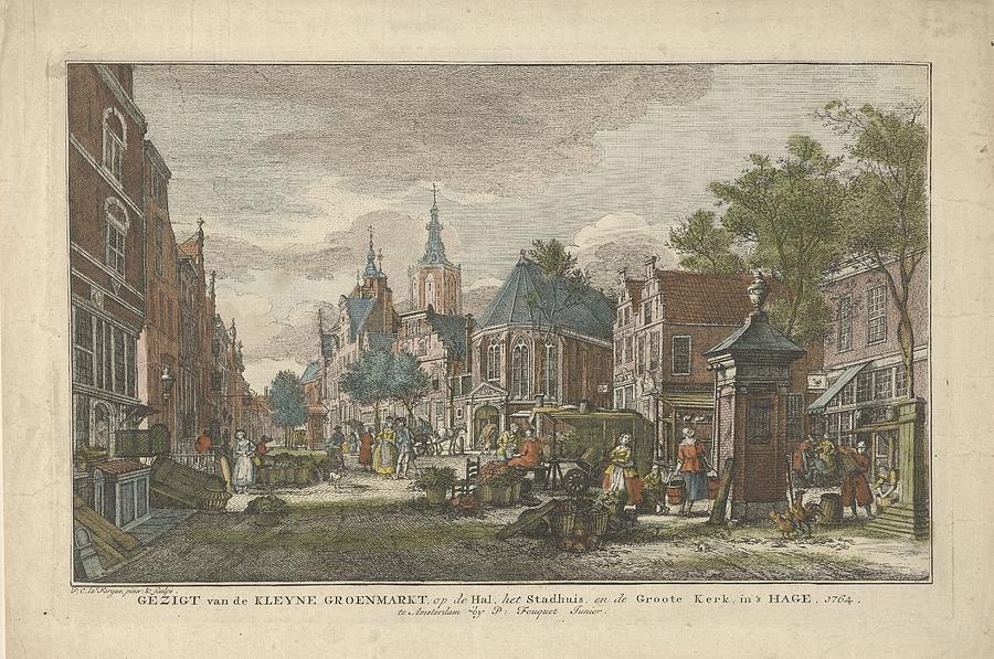 View the Daily Groenmarkt The Hague, Paulus Constantijn la Fargue, 1764 Painting by Celestial Images