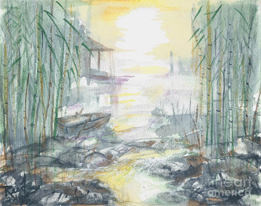Jungle Painting - View Through the Bamboo by Reed Novotny