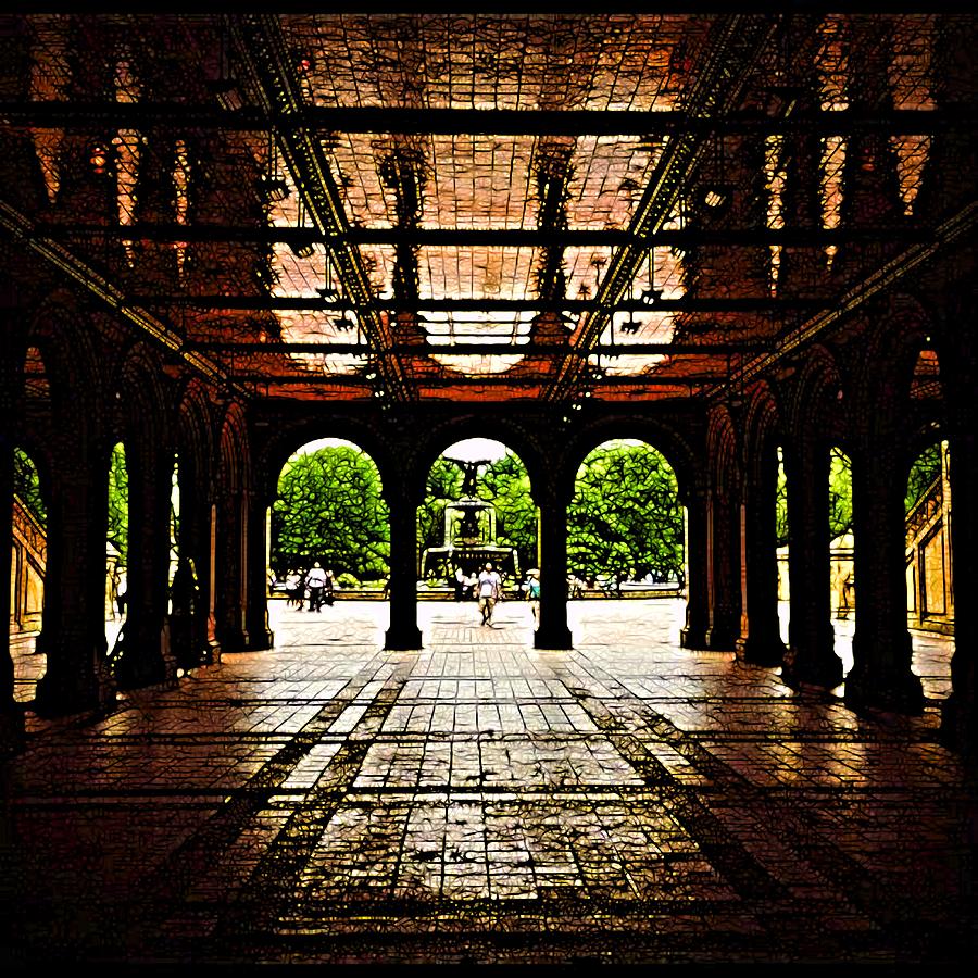 New York City Photograph - View Through the Columns by Nick Heap