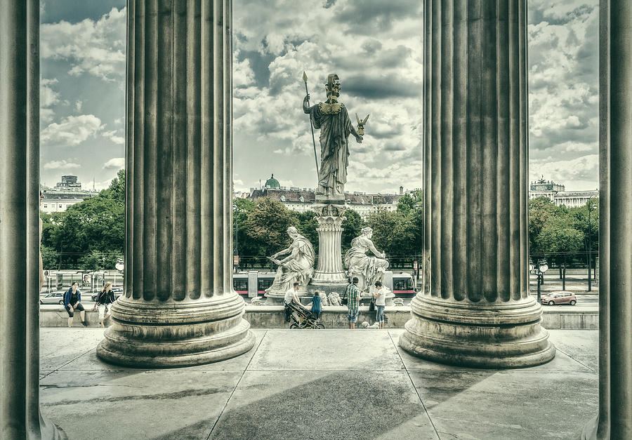 View through the columns Photograph by Roberto Pagani