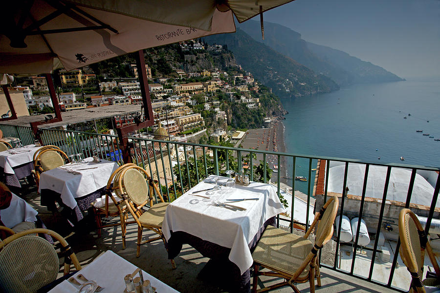 View to Amalfi Coast from Restaurant in Positano Photograph by Aivar Mikko