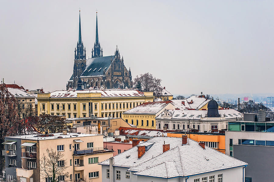 View to Cathedral of St. Peter and Paul in Brno Photograph by Jenny Rainbow
