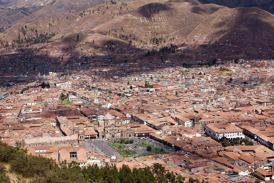 View to Cusco from Saksaywaman Ruins Photograph by Aivar Mikko