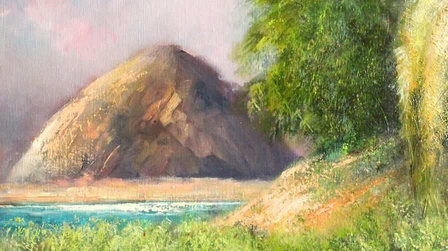 Nature Painting - View to Morro Rock by Sally Seago
