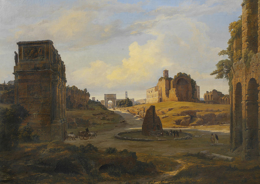 View towards Forum Romanum from the Colosseum Painting by Thorald Laessoe