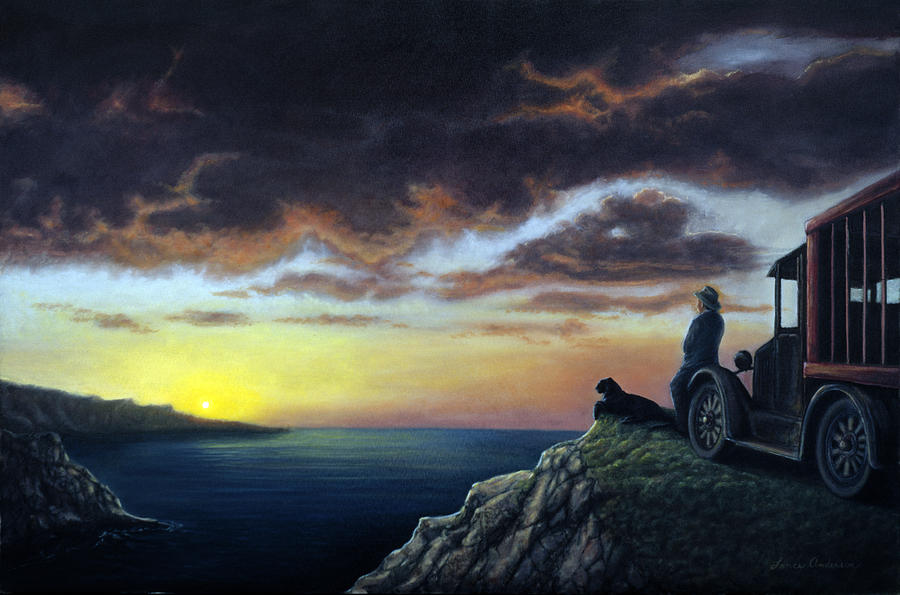 Ocean Painting - Viewing The Bay by Lance Anderson Ocean Painting - Viewing The Bay by Lance Anderson