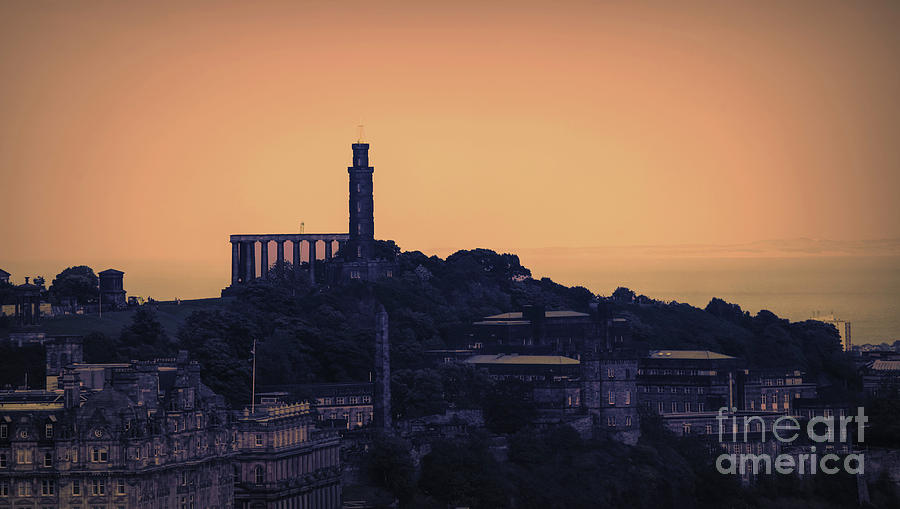Views of Edinburgh from Castle Scotland Glow  Photograph by Chuck Kuhn
