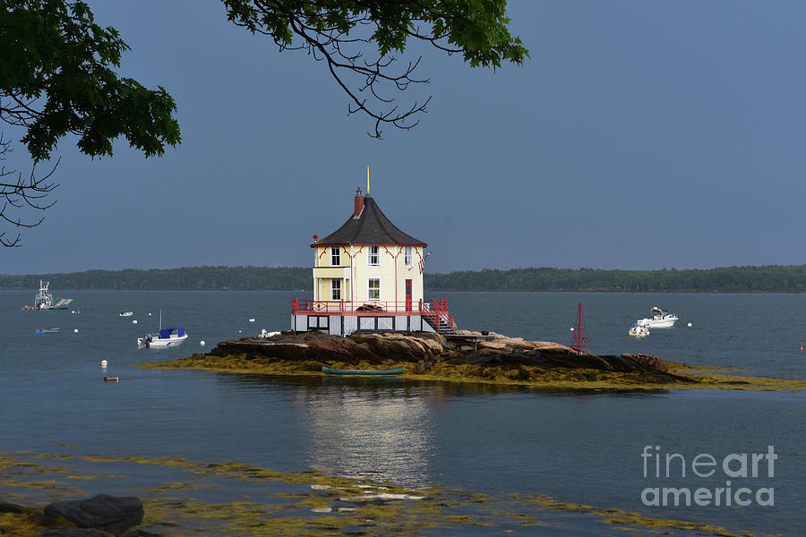 Cottage Photograph - Views of the Nubble in Casco Bay by DejaVu Designs