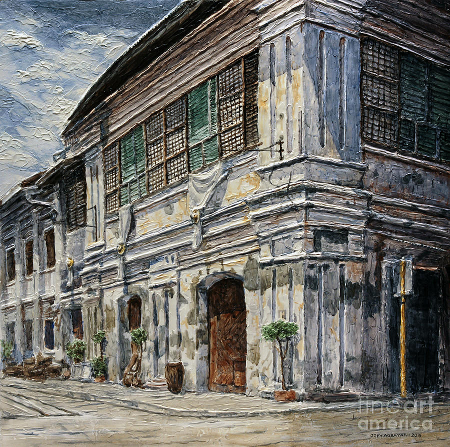 Vigan Houses 2 Painting by Joey Agbayani