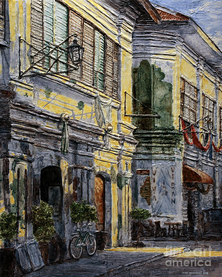 Vigan Houses Painting by Joey Agbayani