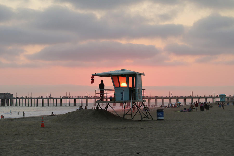 Huntington Beach Photograph - Vigilant Lifeguard by Art Block Collections