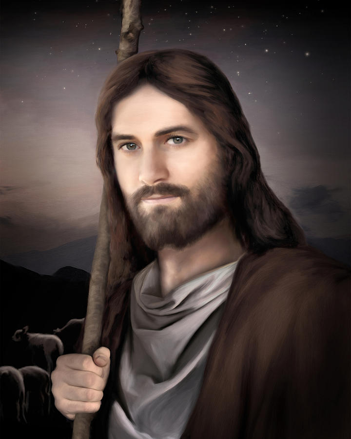 Jesus Christ Painting - Vigilant Shepherd by Brent Borup