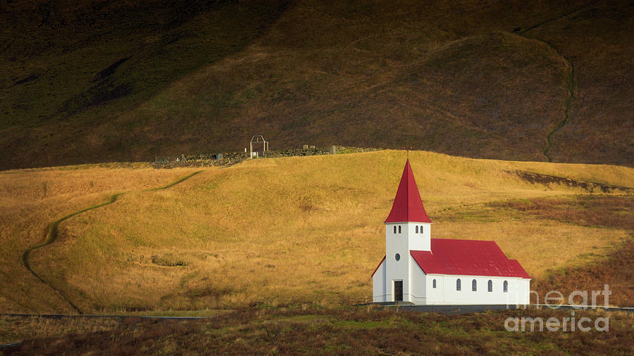 Vik Church in Sunlight Photograph by Jerry Fornarotto