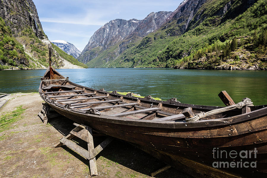 Viking drakkar in a fjord in Norway Photograph by Didier Marti | Fine ...