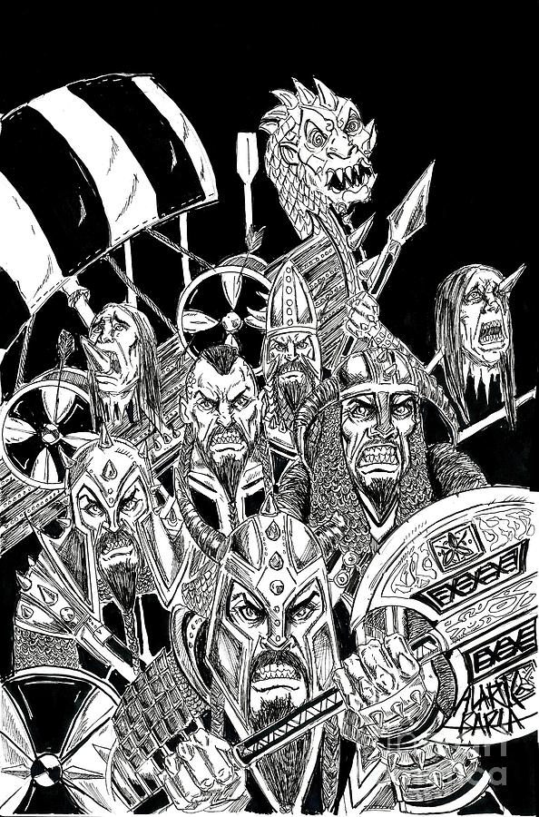 Viking Metal Drawing by Alaric Barca