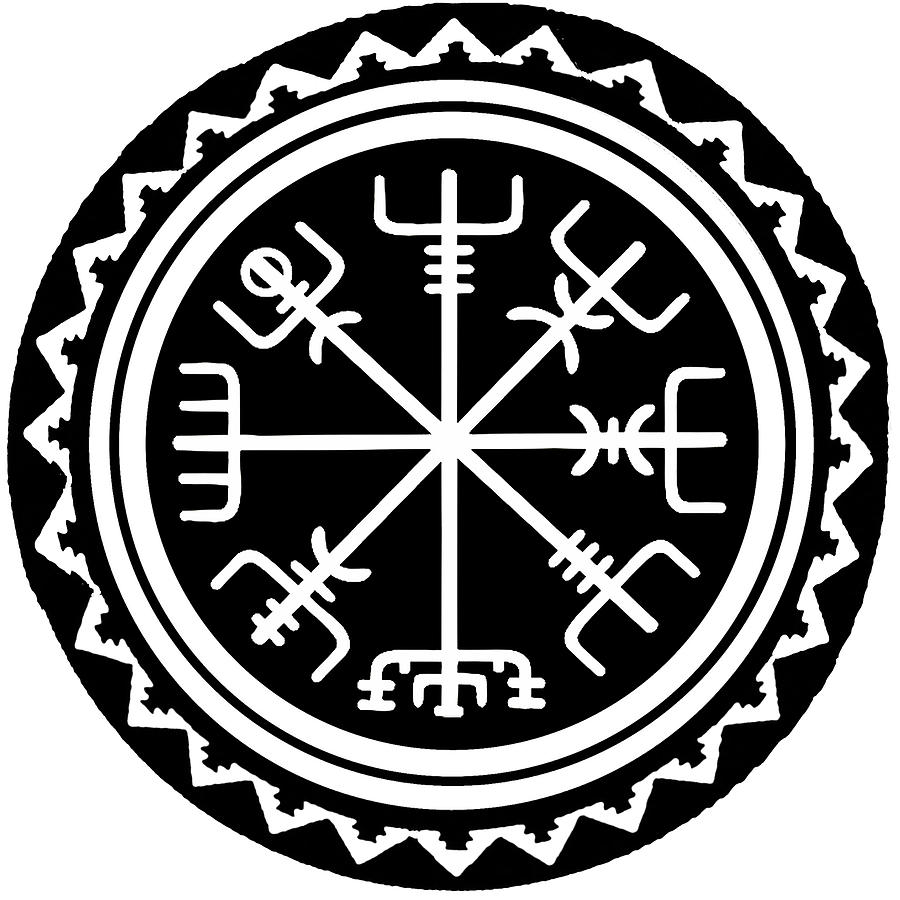 Viking Vegvisir Compass Digital Art by Vagabond Folk Art - Virginia Vivier