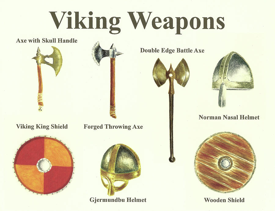 viking weapons drawings
