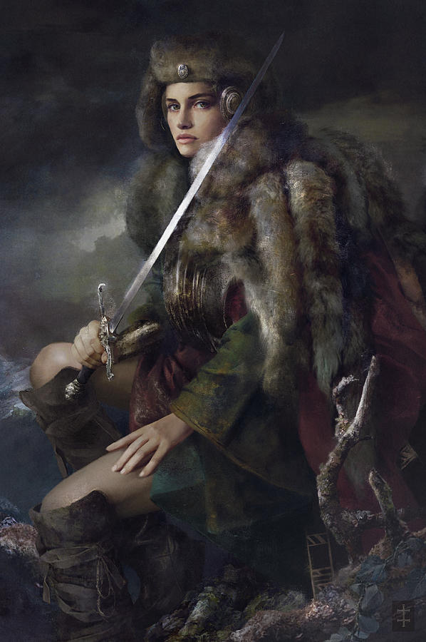 Warrioress Painting - Viktoria by Eve Ventrue Warrioress Painting - Viktoria by Eve Ventrue
