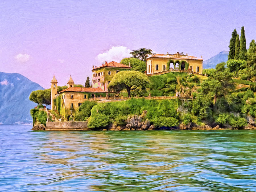 Villa on Lake Como Painting by Dominic Piperata
