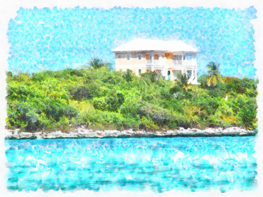 Villa set in greenery in the Bahamas Photograph by Ashish Agarwal