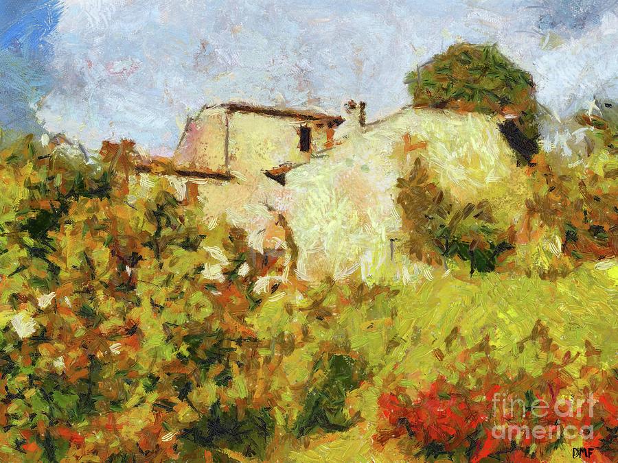Villa With Roses Painting by Dragica Micki Fortuna