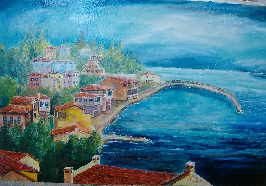 Village 1 Painting by Fahrettin Oktay Village 1 Painting by Fahrettin Oktay