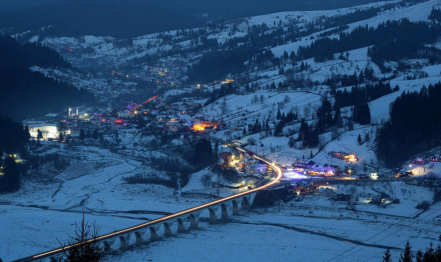 Village At Night, Romania Photograph By Ioan Panaite - Fine Art America