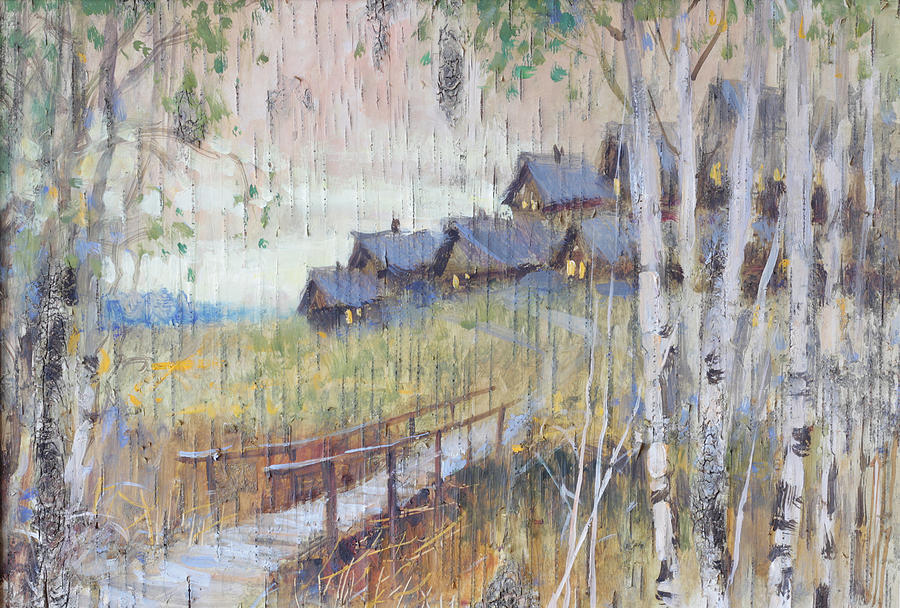 Village at the Edge of Woods Painting by Ilya Kondrashov