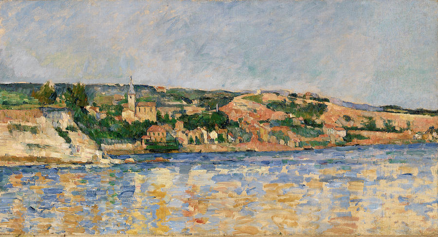 Paul Cézanne French art art print wall art Village at the Water's Edge
