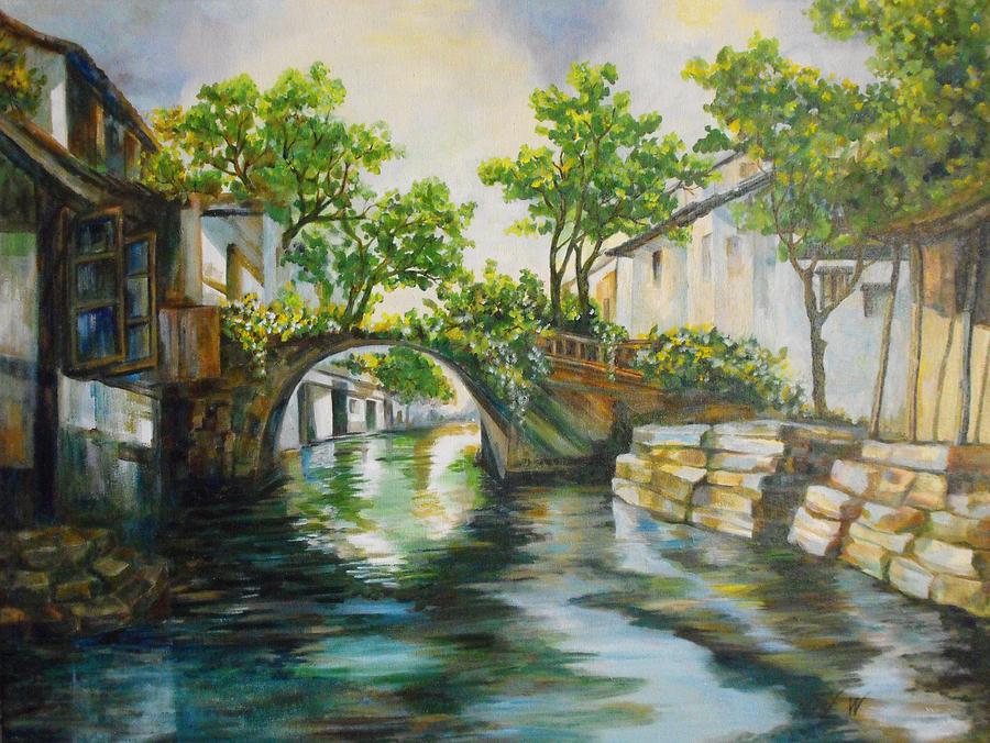 Village Canals frame 2 Painting by L R B