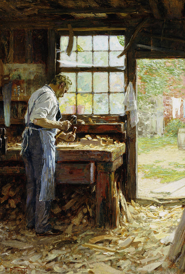 Edward Henry Potthast Painting - Village Carpenter by Edward Henry Potthast