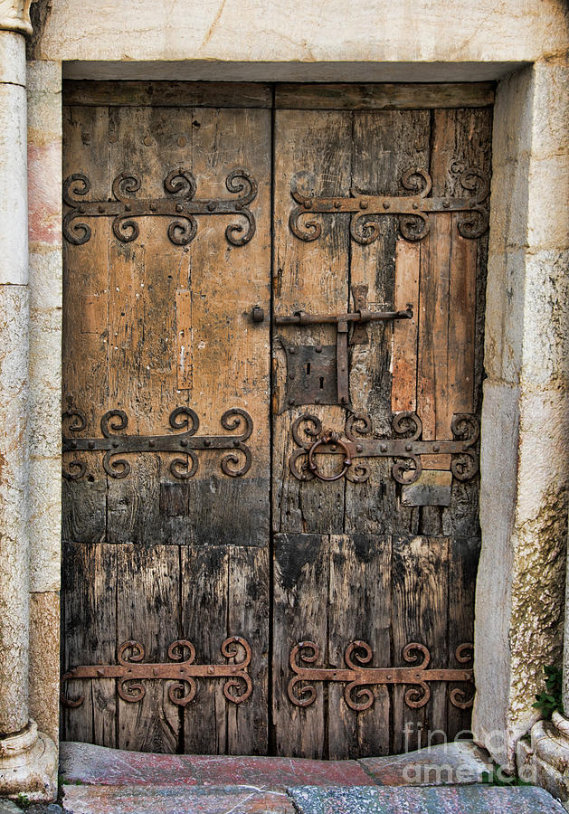 Village Chateau French Old Ancient Door Color  Photograph by Chuck Kuhn
