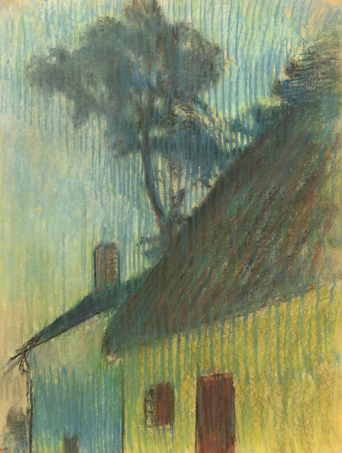 Village Corner  Drawing by Edgar Degas
