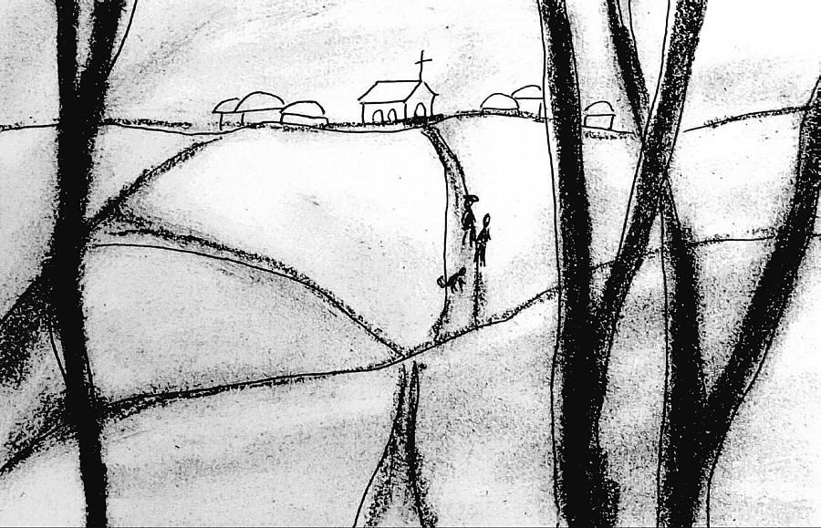 Village from korea Drawing by Hae Kim