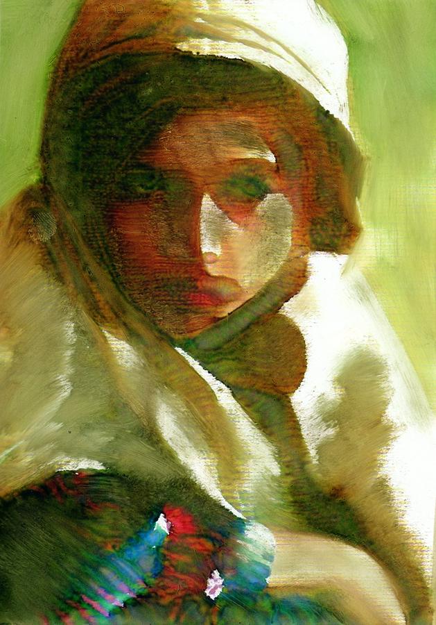 Village Girl Painting by FeatherStone Studio Julie A Miller