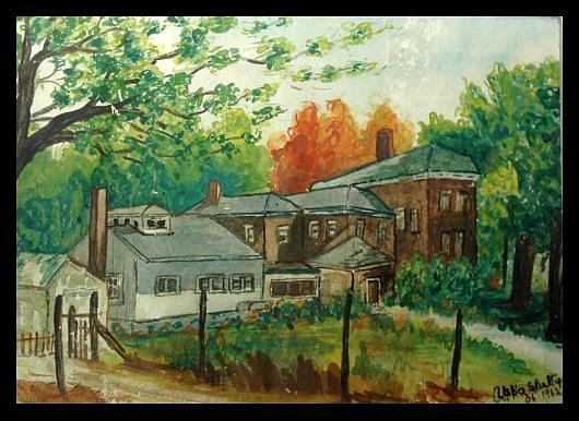 Landscape Painting - Village house by Usha Rai